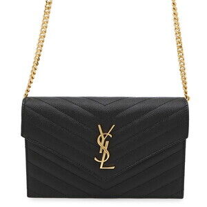 Saint Laurent Paris Cassandra Envelope Leather Chain Wallet